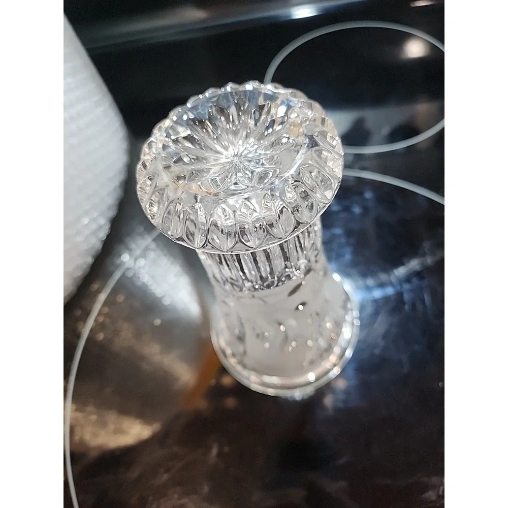 Lausitzer German 1980's Clear Cut Glass Bud Vase Floral 14.5cm Tall